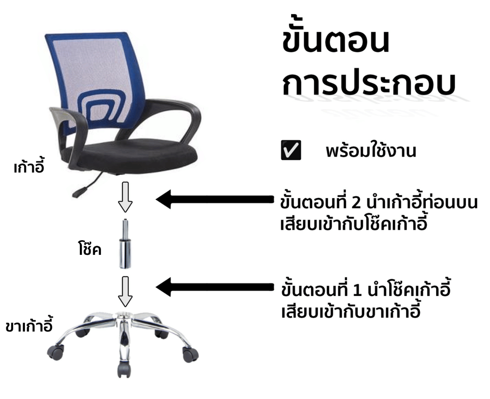 เก้าอี้สำนักงาน MEDILA รุ่น CH0001BU สีน้ำเงิน (จัดส่งแบบประกอบ)